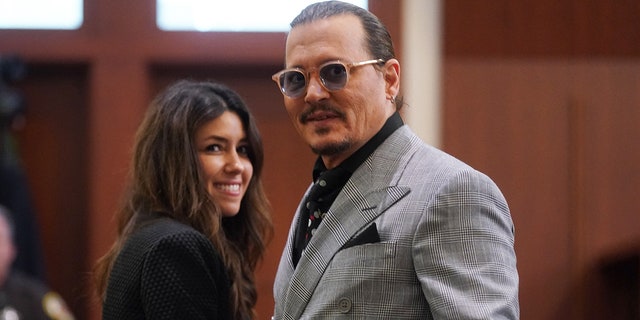Johnny Depp and his attorney Camille Vasquez in court at his June defamation trial against ex-wife Amber Heard.