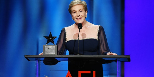 Julie Andrews accepts the AFI Life Achievement Award at the Dolby Theatre on June 9, 2022, in Hollywood. 