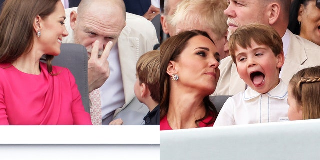 Mike Tindall playfully told Prince Louis he was watching him.