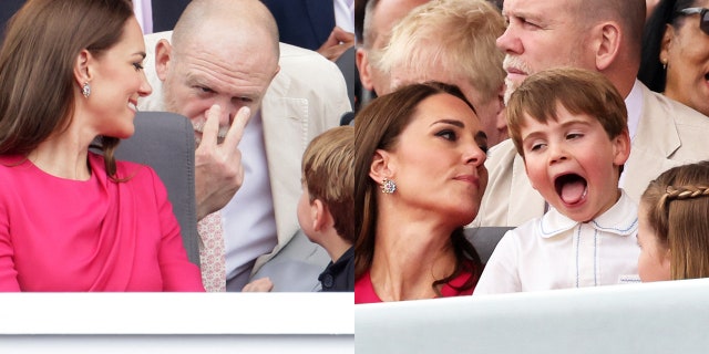 Mike Tindall playfully told Prince Louis he was watching him.