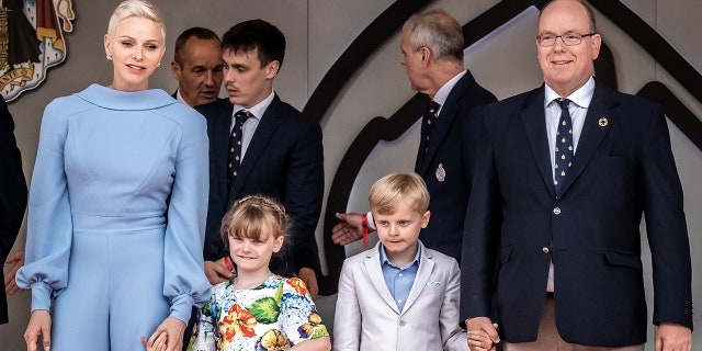 Prince Albert and Princess Charlene with their children.