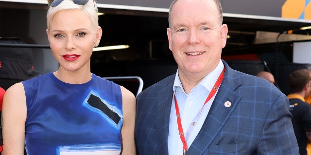 Prince Albert and Princess Charlene attend qualifying ahead of the F1 Grand Prix of Monaco on May 28, 2022, in Monte-Carlo.