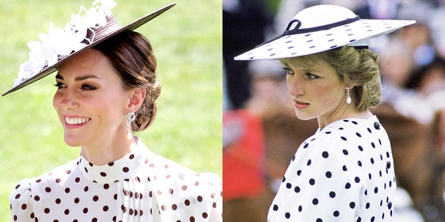 Kate Middleton recreates Princess Diana’s polka-dot style at Royal Ascot debut