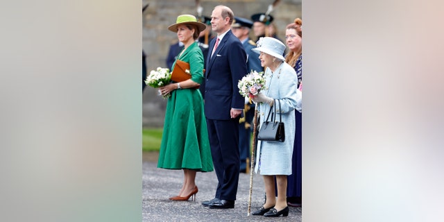 Queen Elizabeth was accompanied by her youngest son Prince Edward and his wife Sophie, Countess of Wessex.