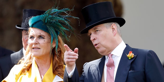 Sarah Ferguson, Duchess of York, and Prince Andrew, Duke of York, attend Royal Ascot at Ascot Racecourse on June 21, 2019, in Ascot, England.  The prince later resigned from his royal duties that year.