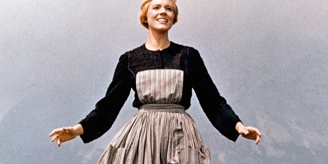 Actress Julie Andrews performs a musical number in the movie "The Sound Of Music," directed by Robert Wise, 1965. 