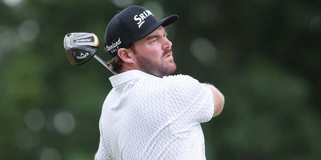 Grayson Murray of the United States plays his shot from the tenth tee during the second round of the 122nd U.S. Open Championship at The Country Club on June 17, 2022 in Brookline, Massachusetts.