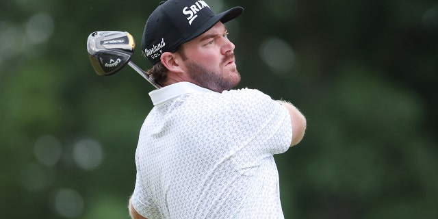 Grayson Murray of the United States plays his shot from the tenth tee during the second round of the 122nd U.S. Open Championship at The Country Club on June 17, 2022 in Brookline, Massachusetts.