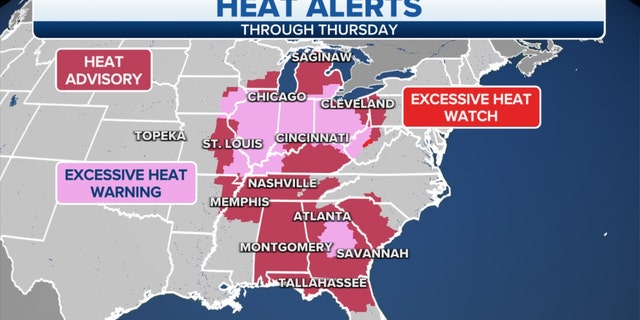 Heat alerts through Thursday