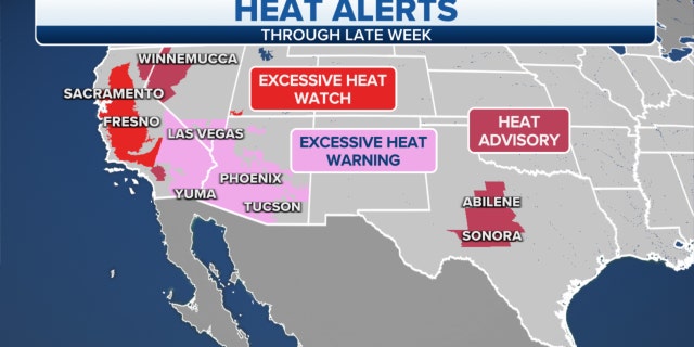 Heat alerts for the western U.S.