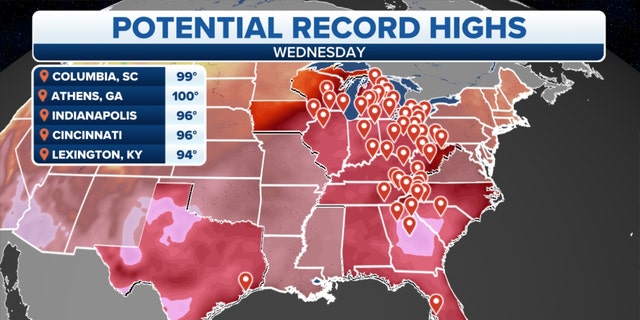Potential record high temperatures across the country