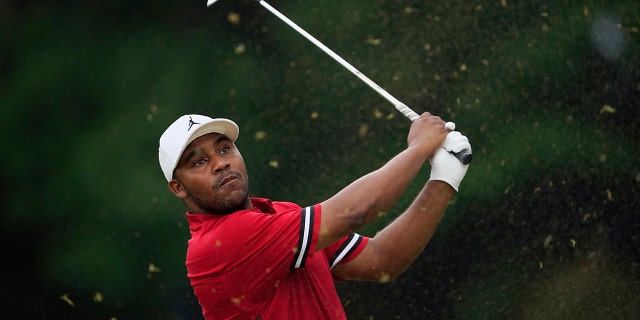 Harold Varner III watches his shot on the 11th hole during the second round of the U.S. Open golf tournament at The Country Club, Friday, June 17, 2022, in Brookline, Mass.