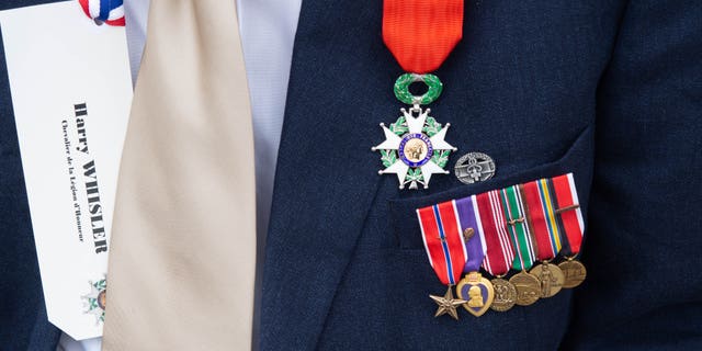 Whisler's war medals, including the French Knights of the Legion of Honor he received in 2016.