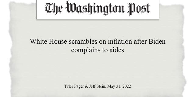 The Washington Post published a story Tuesday about the Biden White House "scrambling" on inflation.