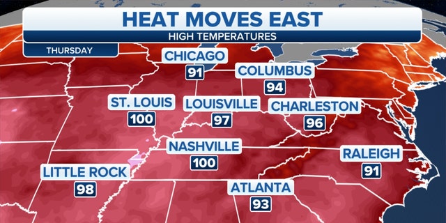 Heat over the eastern U.S.
