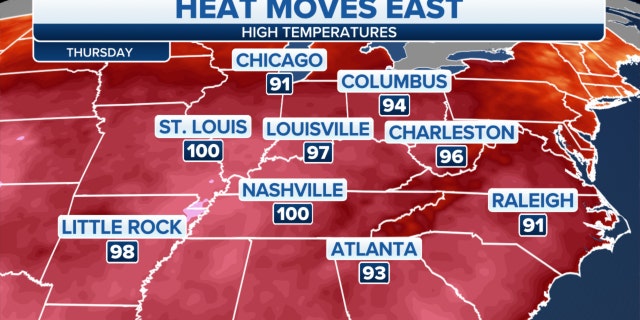 Heat over the eastern U.S.