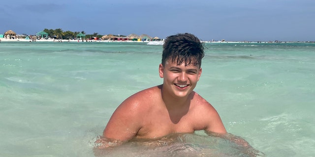 Teenager Elijah during a recent vacation in Aruba with his N.J. family. 