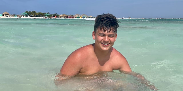 Teenager Elijah during a recent vacation in Aruba with his N.J. family. 