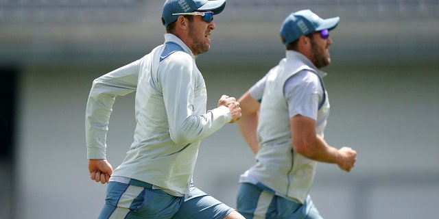 England's Craig Overton, left, and Jamie Overton during a nets session at Emerald Headingley Stadium, Leeds, Tuesday June 21, 2022, ahead of the 3rd test match against England.