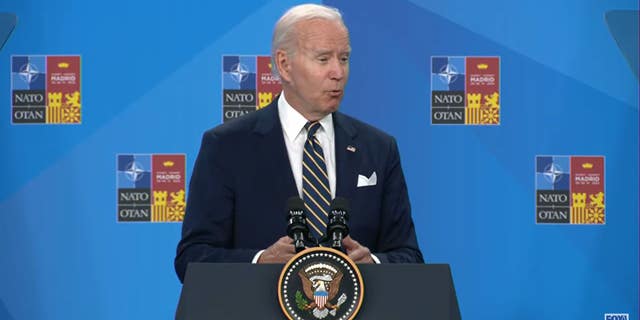 President Joe Biden touts the unity of NATO during a press conference in Spain.