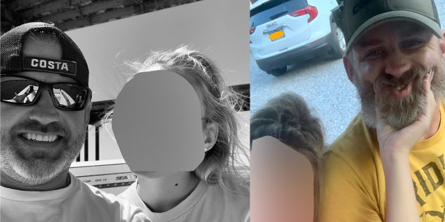 A photo combination of John Barnes on a boating trip with his daughter.