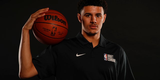 NBA prospect, Johnny Davis poses during the 2022 NBA Draft Combine Circuit on May 17, 2022, in Chicago, Illinois.