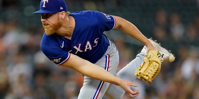 Texas Rangers pitcher Jon Gray in Detroit, Friday, June 17, 2022.