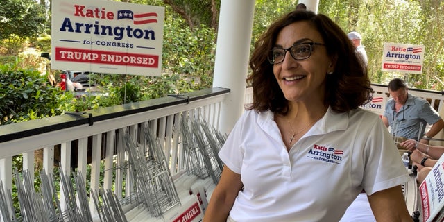 Republican candidate Katie Lynton, who is primarily challenging Nancy Mace in South Carolina's First Parliamentary District on Tuesday, speaks with Fox News in Summerville, South Carolina on June 12, 2022.