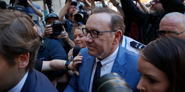 Actor Kevin Spacey arrives at the Westminster Magistrates court in London, Thursday, June 16, 2022. Spacey is appearing in a court in London on Thursday after he was charged with sexual offenses against three men. The 62-year-old Spacey is accused of four counts of sexual assault and one count of causing a person to engage in penetrative sexual activity without consent. 