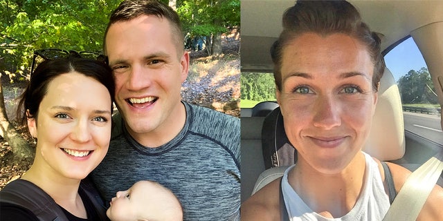 A photo combination of Kirsten and Jared Bridegan with their daughter, London, and his ex-wife, Shanna Gardner-Fernandez.