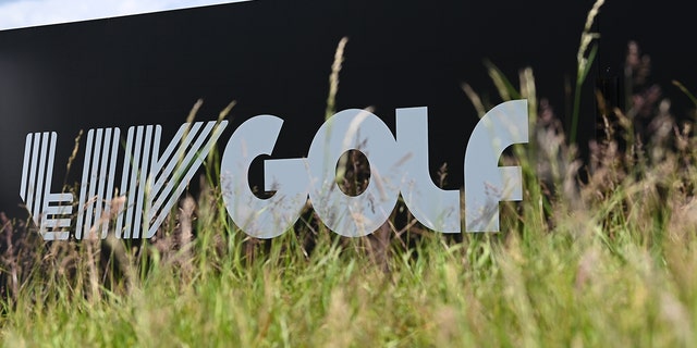 LIV Golf signage ahead of the LIV Golf Invitational at The Centurion Club on June 08, 2022 in St Albans, England.