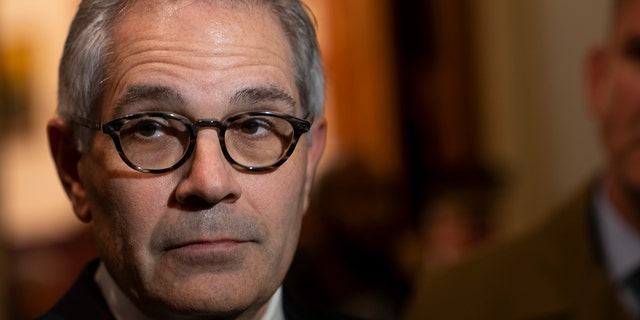 This file photo shows Philadelphia District Attorney Larry Krasner after a press conference announcing Danielle Outlaw as the new police commissioner. 