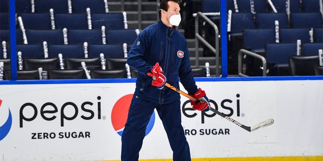 Assistant coach Luke Richardson of the Montreal Canadiens attends practice before Game One of the 2021 Stanley Cup Final against the Tampa Bay Lightning at Amalie Arena on June 28, 2021 in Tampa, Florida.