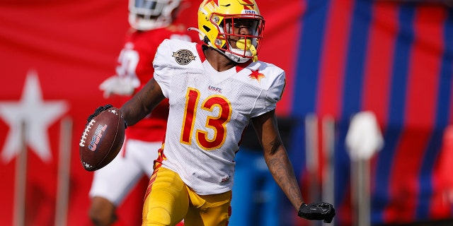 Philadelphia Stars wide receiver Maurice Alexander Jr. (13) returns a punt 88 yards for the game-winning touchdown during the USFL playoff game against the New Jersey Generals on June 25, 2022 at Tom Benson Hall of Fame Stadium in Canton, Ohio.