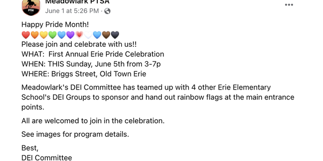 Meadowlark PTSA Facebook Post