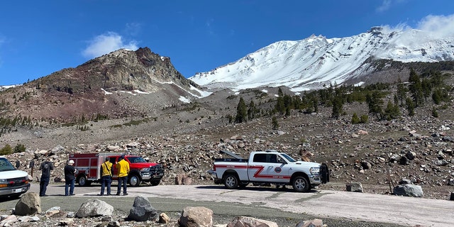 Rescue crews airlifted the climbers off Mount Shasta in Northern California on Monday.