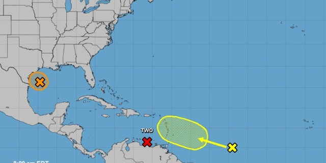 The disturbance in the northern Gulf of Mexico over five days