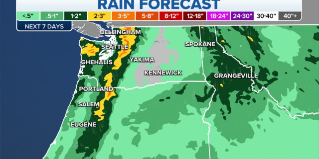 The rain forecast for the Northwest