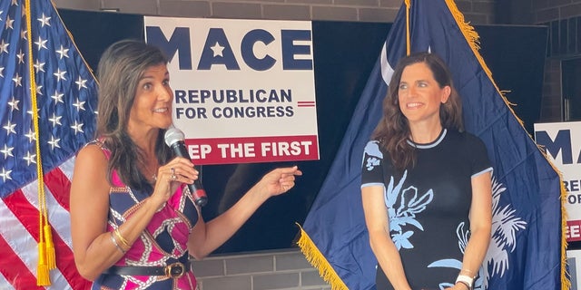 Former ambassador to the United Nations and South Carolina Gov. Nikki Haley headlines a campaign event for Republican Rep. Nancy Mace in Summerville, South Carolina, on June 12, 2022 