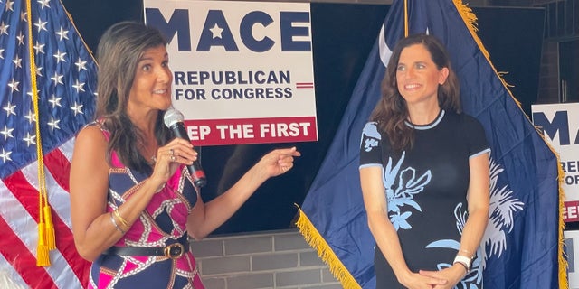 Former ambassador to the United Nations and South Carolina Gov. Nikki Haley headlines a campaign event for Republican Rep. Nancy Mace in Summerville, South Carolina, on June 12, 2022 