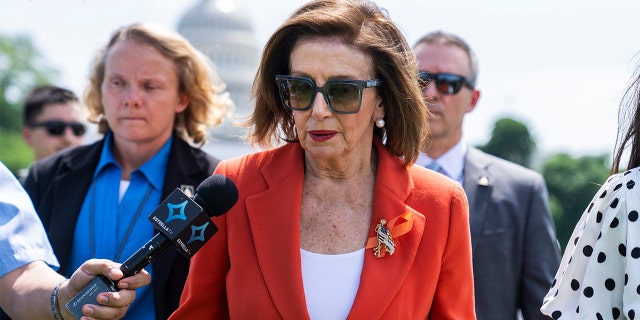 Speaker of the House Nancy Pelosi, D-Calif., is seen after a rally at Union Square with Moms Demand Action, Students Demand Action, and gun safety advocates to call for congressional action on the issue in the wake of recent mass shooting in the U.S. on Wednesday, June 8, 2022. (Tom Williams/CQ-Roll Call, Inc via Getty Images)