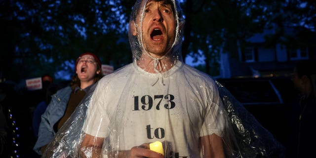 Demonstrators in support of reproductive rights protest outside of Supreme Court Justice Brett Kavanaugh's home in Chevy Chase, Maryland, U.S., May 7, 2022.
