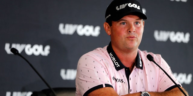 Patrick Reed of the United States speaks to the media during a press conference prior to the LIV Golf Invitational - Portland at Pumpkin Ridge Golf Club on June 28, 2022 in North Plains, Oregon.