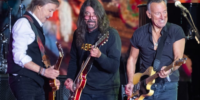 The musical duo performed "I Saw Her Standing There" and "Band on the Run" before Bruce Springsteen joined them on stage.