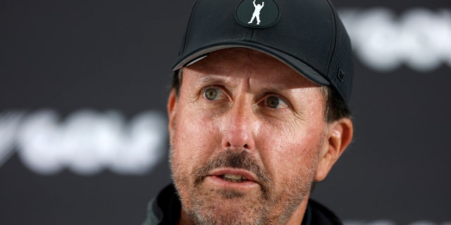 Phil Mickelson wouldn’t say whether he had been disciplined by the PGA Tour for joining the Saudi-backed golf league.