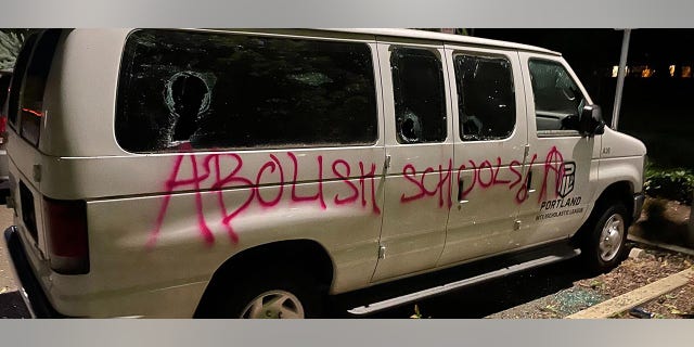 Rioters marched through the streets of downtown Portland.