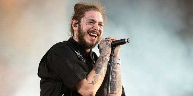 FILE - Post Malone performs during Wireless Festival 2018 at Finsbury Park on July 6th, 2018 in London, England.