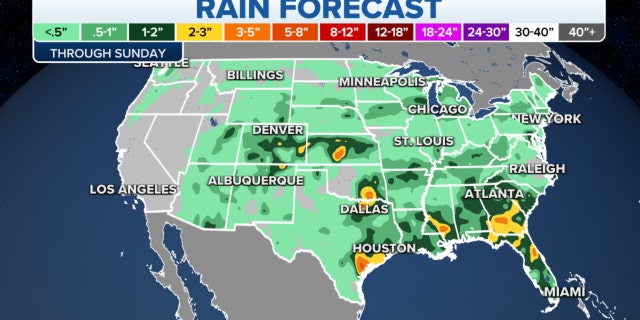 Rainfall across the country