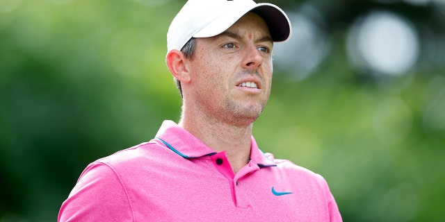 Rory McIlroy of Northern Ireland walks off the 18th green during the final round of the RBC Canadian Open at St. George's Golf and Country Club on June 12, 2022 in Etobicoke, Ontario.