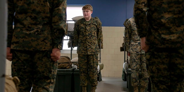 Sam Short, 16, of Columbus, Ohio, was diagnosed with spinal cancer in 2018. Through the Make-A-Wish Foundation, he did a two-day boot camp at Marine Corps Recruit Depot Parris Island, South Carolina.
